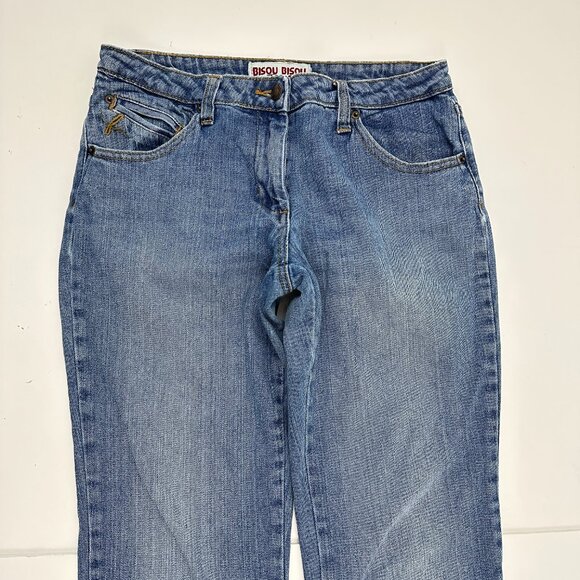 Bisou Bisou Bootcut Crop Women's size 6 Medium Wash Blue Denim Jeans - Picture 2 of 5